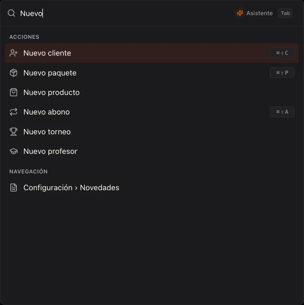 Encontrá y creá todo con ⌘K